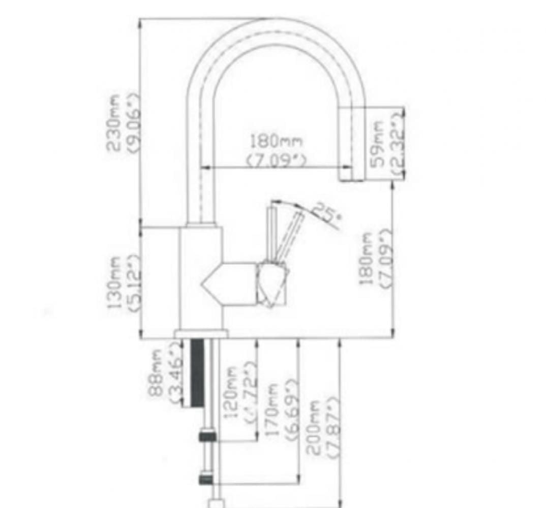 American Imaginations 1 Hole CSA Approved Stainless Steel Faucet In Gold Color AI-34630