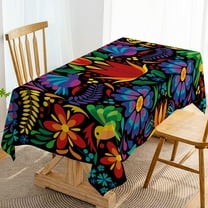 Rectangle Mexican Table Cloth Mexico Cinco De Mayo Decoration Fiesta Party Day of The Dead Table Cover Home Dining Room Kitchen Decor-60×84 inch