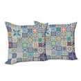 thumbnail image 6 of Ambesonne Colorful Throw Pillow Cover 2 Pack, Mediterranean Flora Tiles, 24", Multicolor, 6 of 6