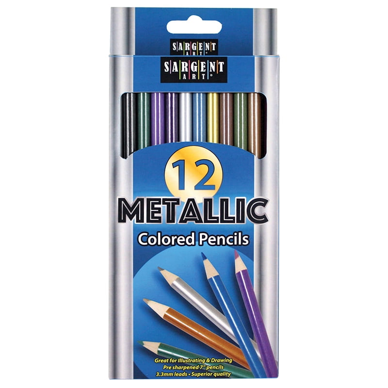 SARAD 2 Pack of 12 - Assorted Sargent Art Assorted Metallic Colored Pencils 
