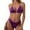 Purple, variant on Women Shiny Bikini Micro String Two Pieces Swimsuit Female Thong Swimwear