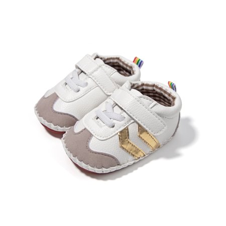 

Baby Girls Cute Sneakers Non-slip Slip-on Soft Sole Toddler Shoes With Hook And Loop Fastener For Walking
