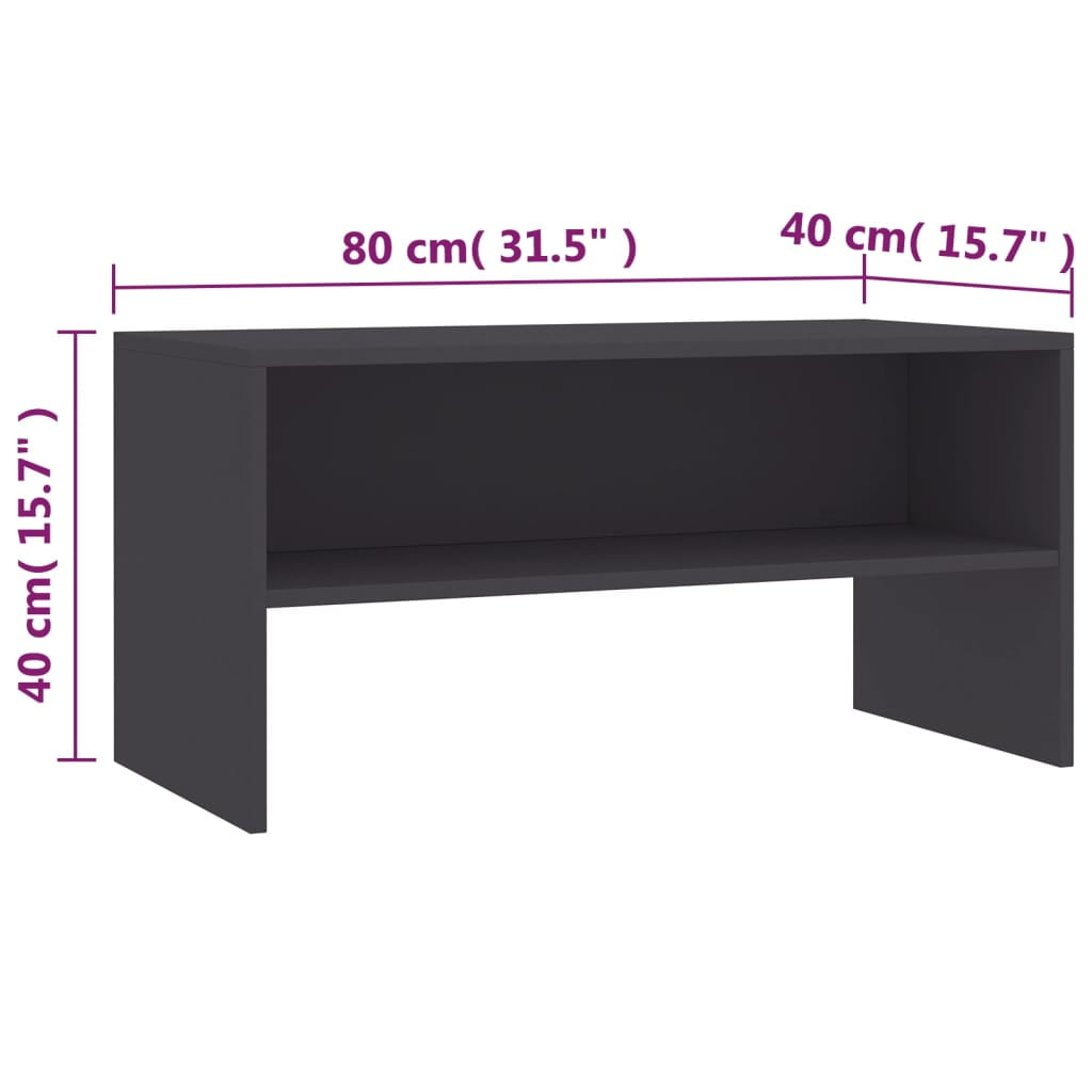 Kepooman 31.5" Modern Rectangle TV Cabinet Stand Console Table with Storage Shelf for Living Room, Grey