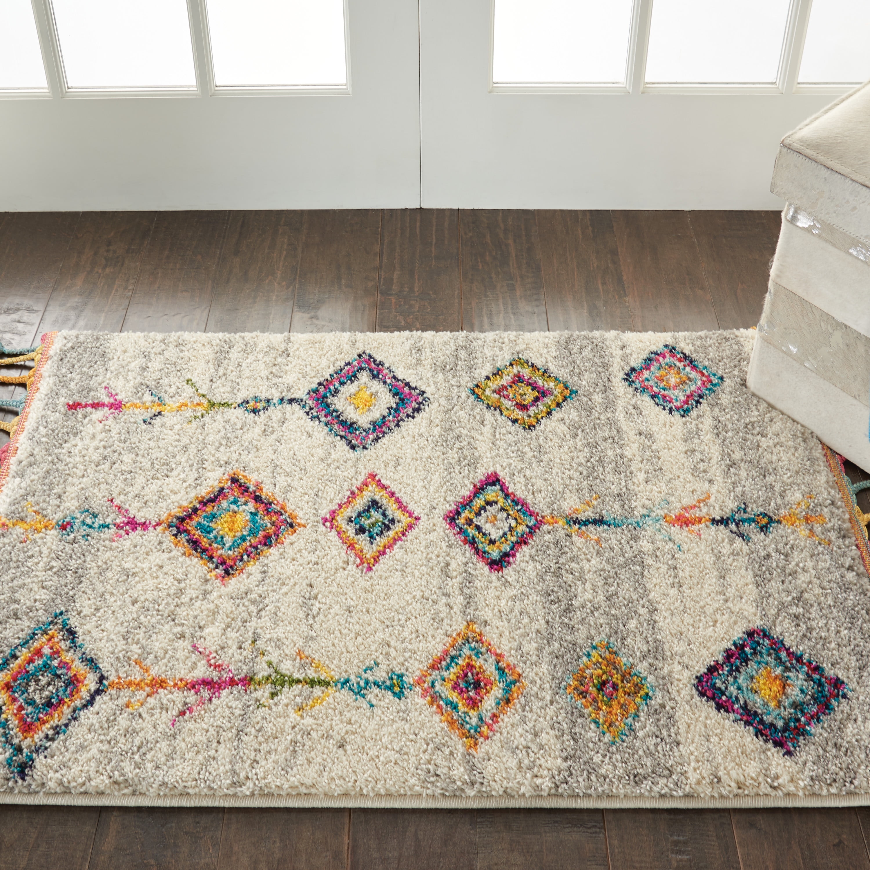 Nourison Moroccan Casbah Scandinavian Tribal Cream/Grey Area Rug