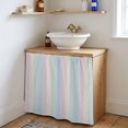 thumbnail image 4 of Colorful Striped Cabinet Curtains 35"W x 35"L, Rainbow Color Stripes Sink Skirt for Bathroom Vanity Kitchen Self Adhesive, Dust-Proof Privacy Curtain for Shelves Closet Laundry Room Pantry, 4 of 9