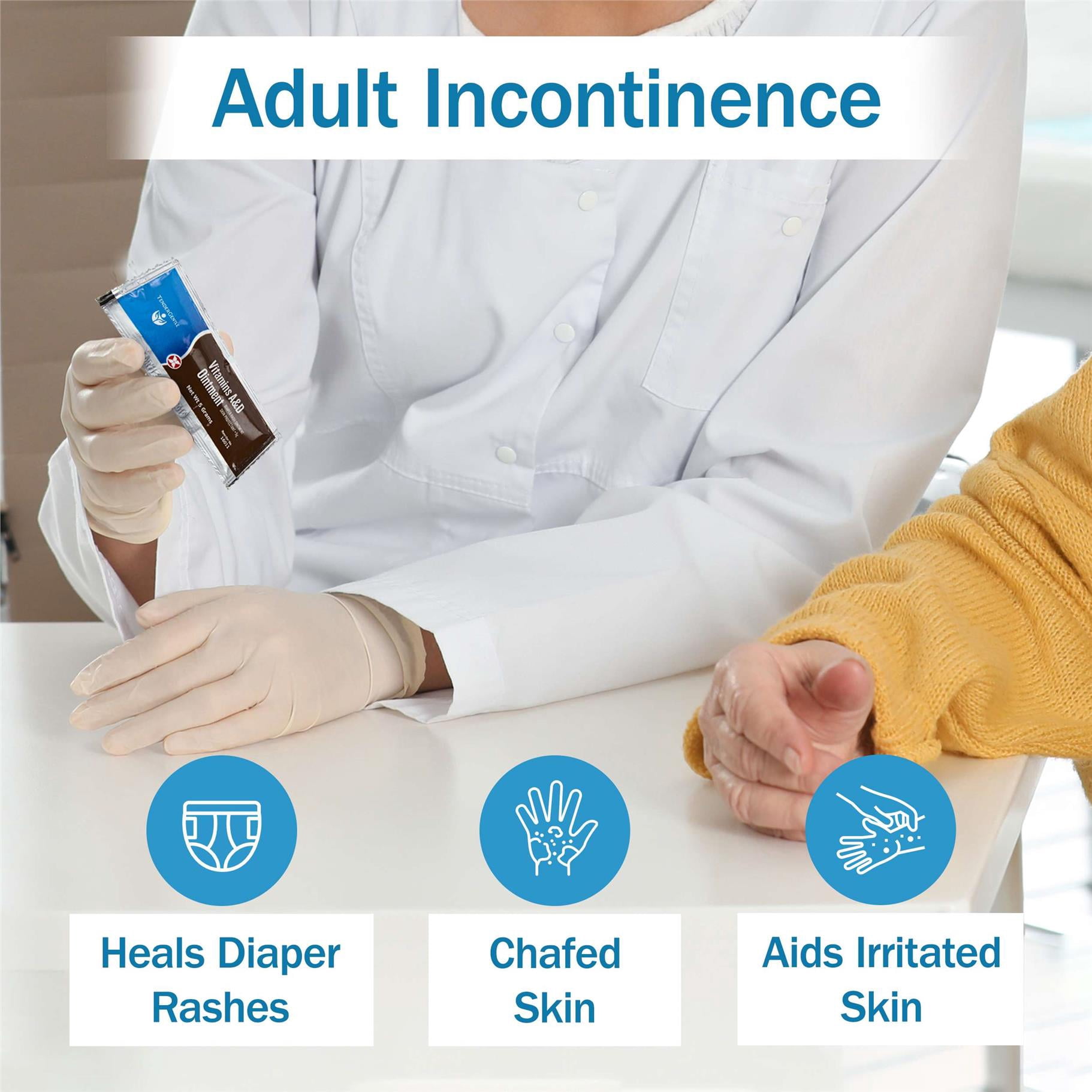 Tender Gentle Vitamin A&D Ointment Packets for Baby Diaper Rashes - 144 Packets of A and D Skin Protectant Cream