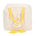 thumbnail image 2 of Bolsa de almuerzo patrón de pato de dibujos animados cierre de cremallera impermeable mango resistente contenedor de almuerzo de comida color crema, 2 of 5