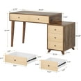 thumbnail image 2 of Tribesigns Computer Desk with 5 Drawers, 51-Inch Home Office Desk with Reversible Drawer Cabinet, Farmhouse Study Writing Table Workstation with Storage for Small Spaces, 2 of 5