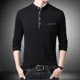 thumbnail image 3 of Camisetas tipo polo para hombre, ajustadas, formales, ajustadas, nuevas sudaderas para hombre, de negocios, de manga larga, elegantes, normales, de invierno, de alta calidad, 3 of 5