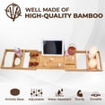 thumbnail image 2 of Premium Bamboo Bathtub Tray Caddy for Tub - Expandable Foldable Bath Tray - Unique House Warming Gifts, New Home, Anniversary & Wedding Gifts for Couple, Bath Table Bridal Shower Gift, 2 of 5