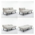 thumbnail image 5 of Versatile Velvet Loveseat Sofa Bed Futon Sleeper Loveseat, Living Room Chaise Lounge Recliner Sofa Bed with Pillow Top Arms Cream, 5 of 5