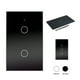 thumbnail image 1 of Interruptor de luz de pared inteligente WIFI 2 vias apagador inteligente Smart Switch, control remoto vía celular, panel táctil de vidrio o voz con Alexa, Google home y Smart Life Happy Life  Interruptor Inteligente Wifi 2 switches Negro, 1 of 10