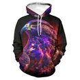 thumbnail image 3 of Sudadera con capucha con estampado de animales de moda para hombre, con estampado 3D de águila, gato y perro, de manga larga, informal, holgada, para mujer, 3 of 5