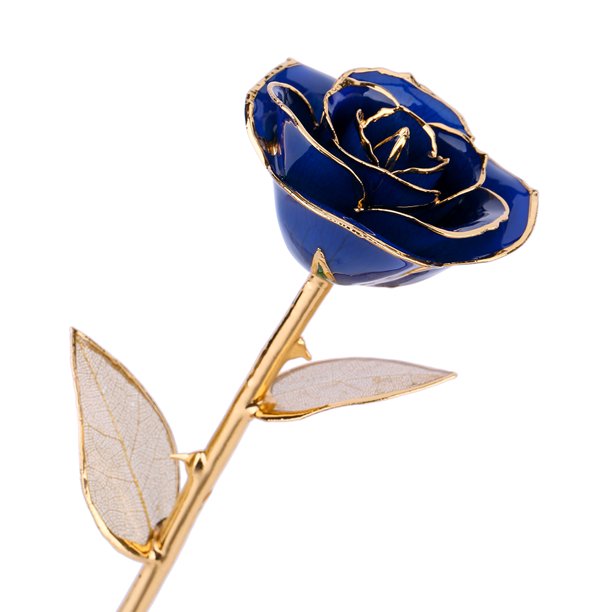 HERCHR Rose Dipped in 24k Gold Forever Preserved Long Stem Rose with