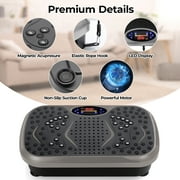 LAZY BUDDY Vibration Plate Lymphatic Drainage Platform Home Workout Equipment for Weight Loss & Toning Muscle Exercise Machine, Gray