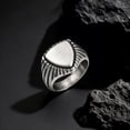 thumbnail image 7 of VNOX Men's Stainless Steel Brushed Triangle Signet Ring Silver Tone Minimalist Statement Ring Everyday Wear Birthday Gift, 7 of 7