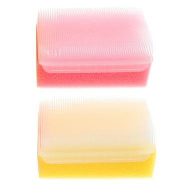 2Pcs Bath Sponges Scrubber with Cradle Cap Sensory Brush Body Hair and Scalp Cleaning Tool for Infant Toddler Skin