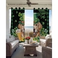 thumbnail image 6 of St Patricks Day Blackout Curtains for Bedroom Living Room Darkening Curtains 54 Inch Long Watercolor Dogs Green Shamrock Plaid Short Curtain for Small Window Treatment Grommet Drapes 42"x54"x2, 6 of 9