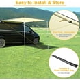 thumbnail image 4 of 7.6'x8.2' Car Side Awning SUV Truck Vehicle Awning Rooftop Pull Out Tent Shelter PU2000mm UV50+ Shade SUV Outdoor Camping Travel Beige, 4 of 16