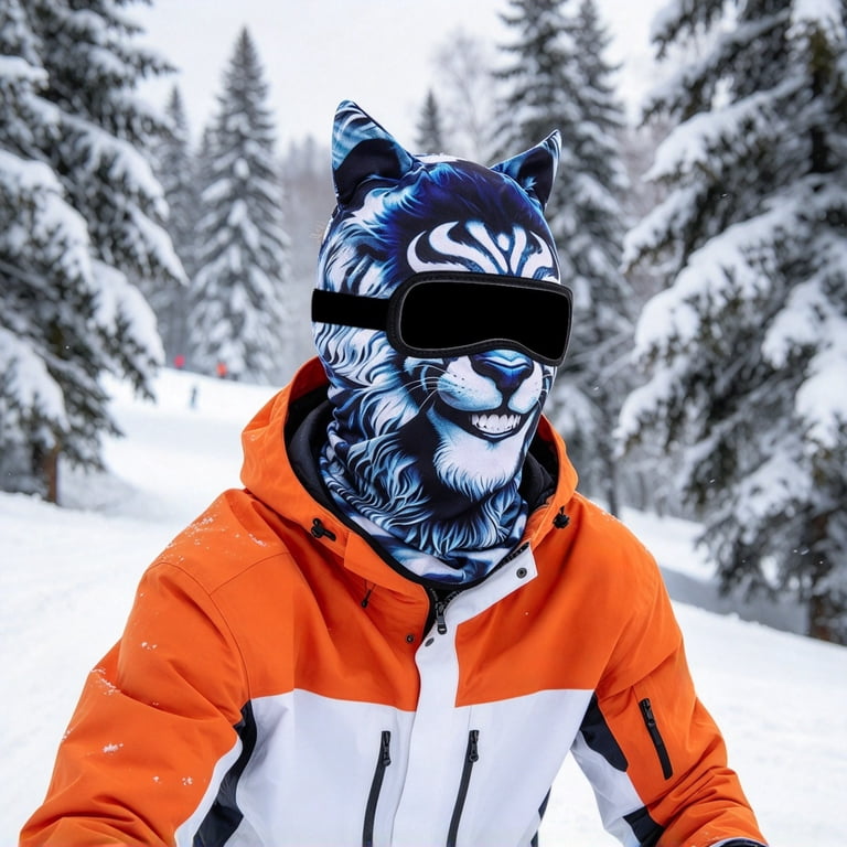 Animal Print Ski Mask With Neck Coverage, Lightweight Breathable ...