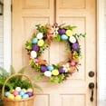thumbnail image 4 of 12 Inch Easter Wreath with Colorful Eggs, Artificial Flower Wreath for Front Door Wall and Easter Decorations, 4 of 6