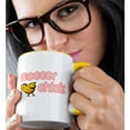 thumbnail image 2 of 3drose, Soccer Chick, 15oz Two-tone Yellow Mug, 2 of 6