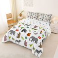 thumbnail image 3 of Manfei Cartoon Elephant Queen Comforter Set, Kawaii Zebra Wildlife Comforter Sets Queen, White, Polkadot Reversible, 3 Pieces, 1 Comforter and 2 Pillowcases, 3 of 7