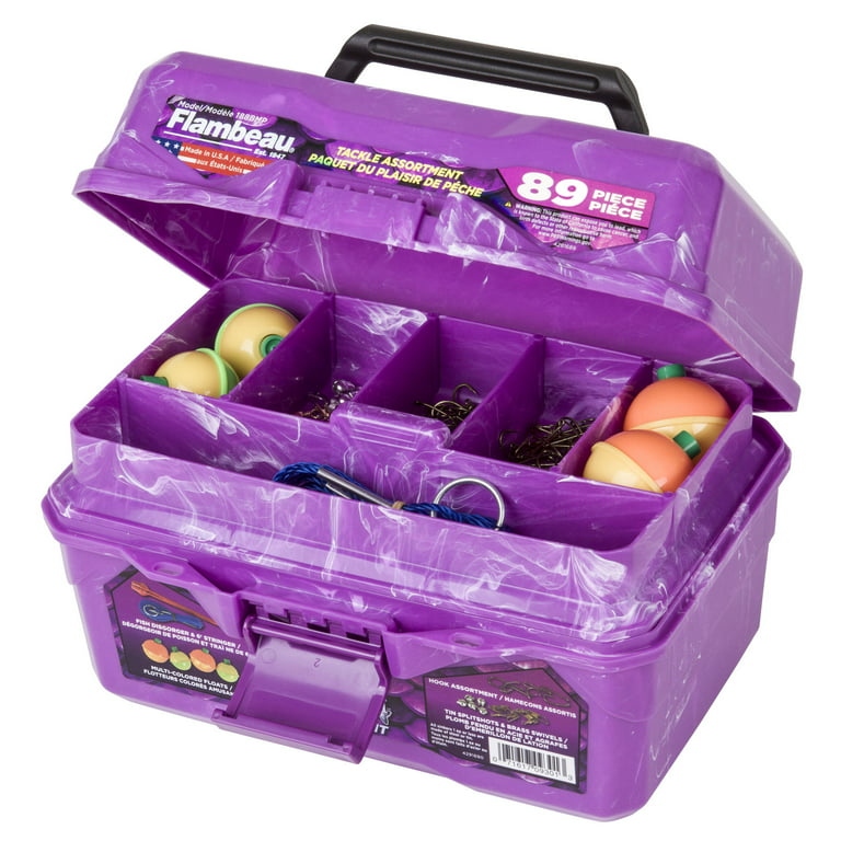 Flambeau Big Mouth 89-Piece Hard Sided Tackle Box Kit - Purple Swirl