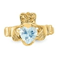 thumbnail image 5 of 14K Yellow Gold Ring Band Themed (03) March Synthetic Birthstone, Size 8, 5 of 5