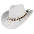 thumbnail image 1 of fastboy Natural Straw Shell Hat Trendy Beach Cap For Fashionable Look And Easy To Carry. Cowboy Straw Hat 1Set, 1 of 6