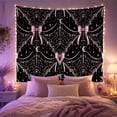 thumbnail image 2 of Pink Bows and Spiderwebs on Black Background, Whimsical Gothic for Coquette Decor Fans, Halloween Wall Decor, Halloween Gift, Tapestry Wall Hanging for Bedroom and Dorm, 2 of 6