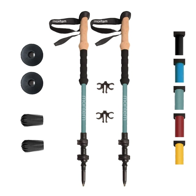 Bastones de trekking Montem ultraligeros 100% fibra de carbono (2 bastones)
