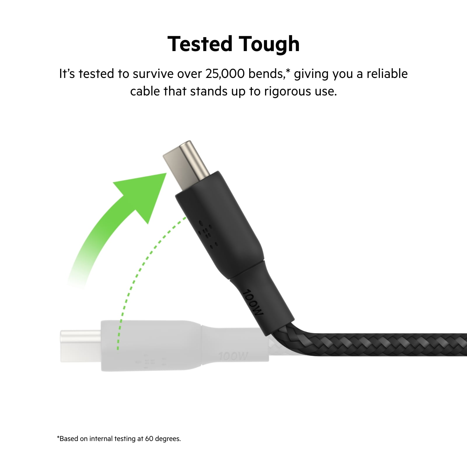 Belkin USB-C to USB-C Cable, BoostCharge Braided Power Cable (2M, 6.6ft), Fast Charging Cable w/ 100W Power Delivery, USB-IF Certified for iPhone 15, MacBook, Chromebook & More - Black