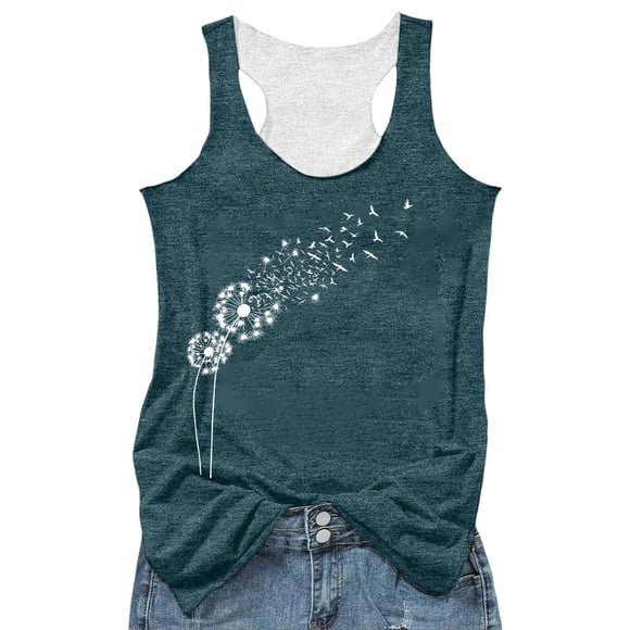 HNMKIU Yoga Tank Tops For Women Loose Printed Top I Shaped Vest