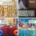 thumbnail image 4 of Efavormart 21ft Enchanting Curly Willow Taffeta Table Skirt for Kitchen Dining Catering Wedding Birthday Party Events - Champagne, 4 of 6