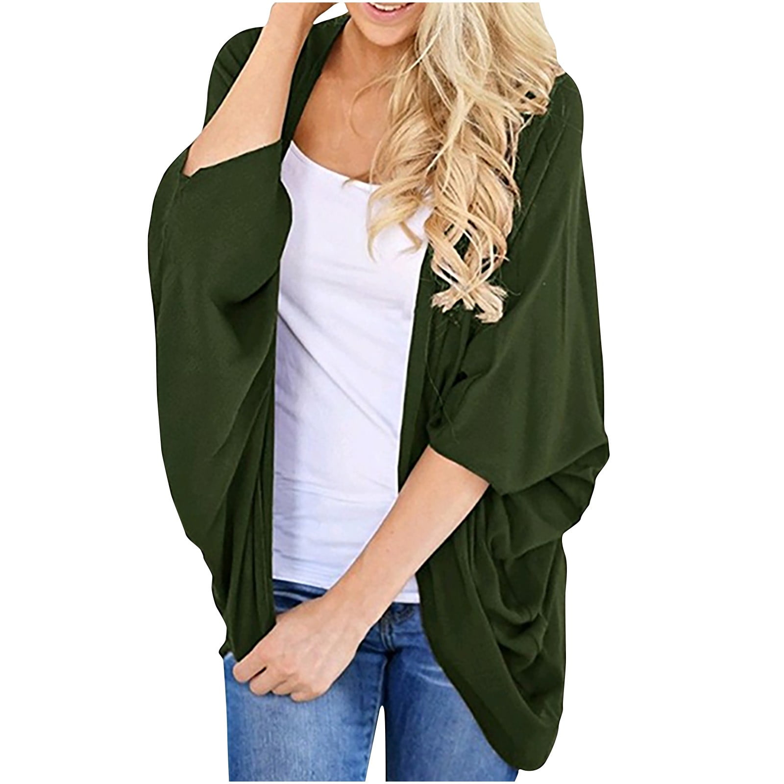 QUYUON Open Front Cardigan Sale Long Sleeve Cardigan with Pockets ...