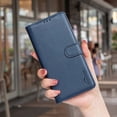 thumbnail image 2 of Compatible With Samsung Galaxy S23 Wallet Case,PU Leather Flip Folding Kickstand,With [RFID Blocking] Card Holder,Magnetic Closure,Shockproof Anti-fall Rugged Phone Case,Blue, 2 of 9