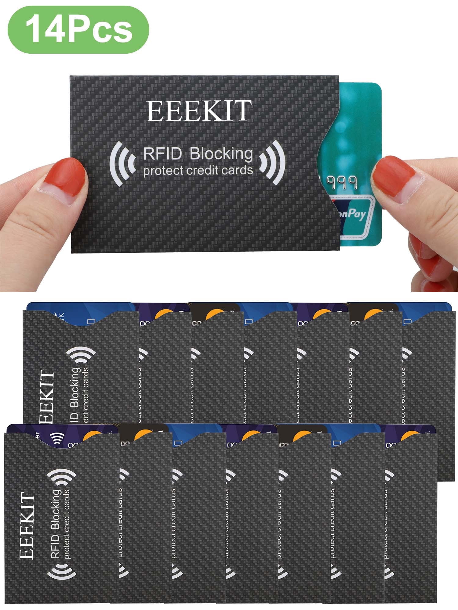 rf sleeves for credit cards 24 Pieces RFID Blocking Identity Card Sleeves Set, Including 18 Card Protector RFID Holders and 6 Anti Theft Passport Protectors Women Men (Rich Style) : Clothing, Shoes & Jewelry identification cards from electronic fraud or theft 14pcs Rfid Blocking Card Sleeves,