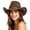 Coffee, variant on Western Cowboy Hat with Finish Couples Style Fedora Hat for Men Women