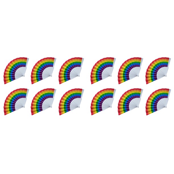 Abanico Mano Arcoíris 6 Uds. Del Orgullo Gay para Fanáticos LGBT (estilo 1)