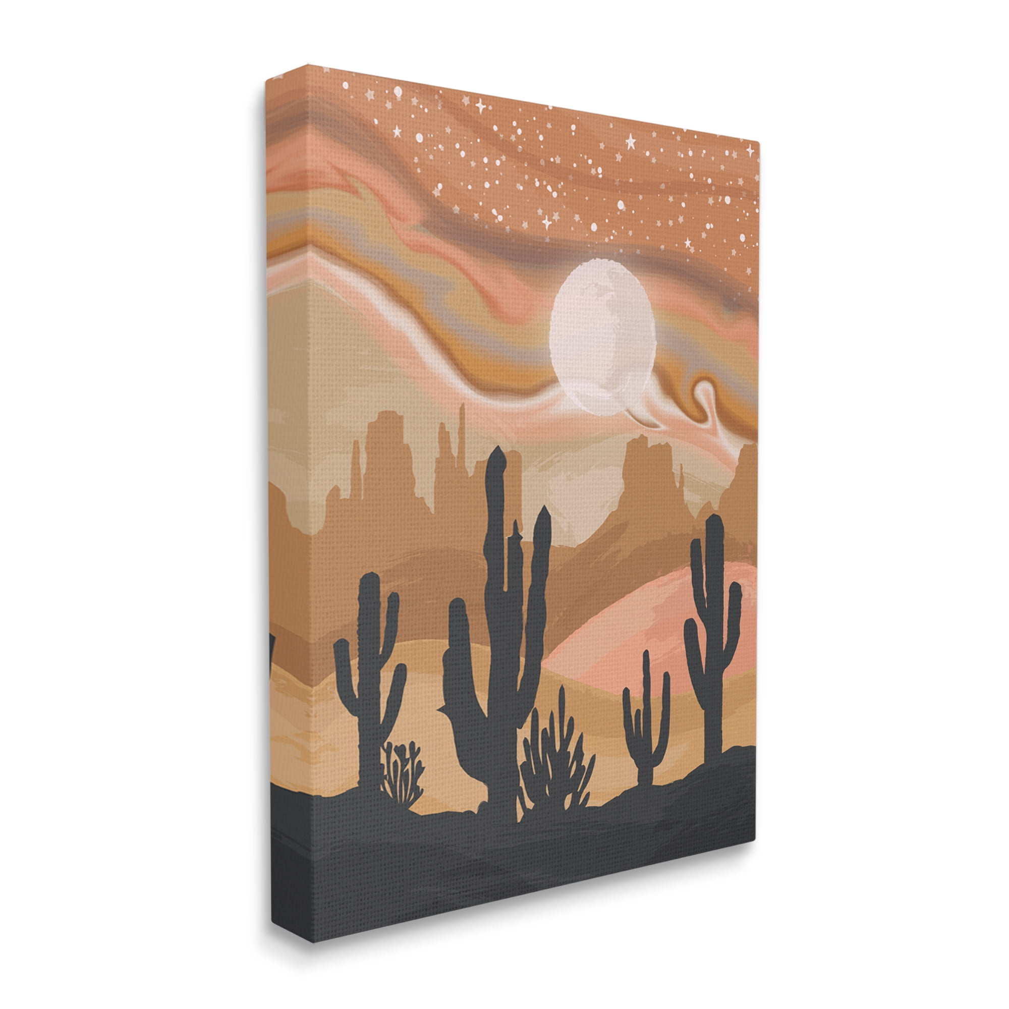 Stupell Industries Cactus Canyon Sandstorm Landscape Lunar Borealis Starry Sky,36 x 48, Design by Lisa Perry Whitebutton
