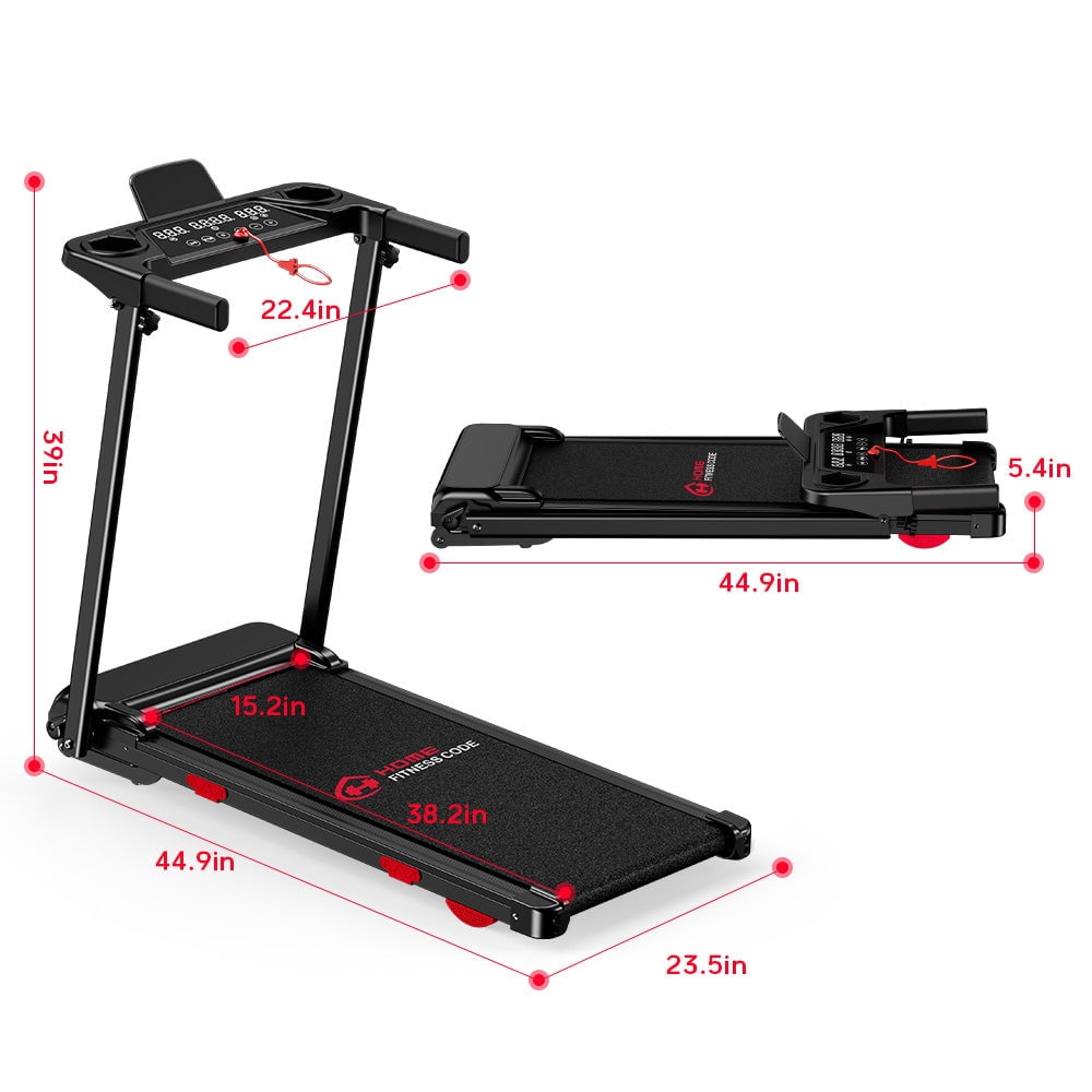 Folding Treadmill Q5 Pro with Brushless Motor, Speed 0.6-7.5MPH, 15% Auto Incline