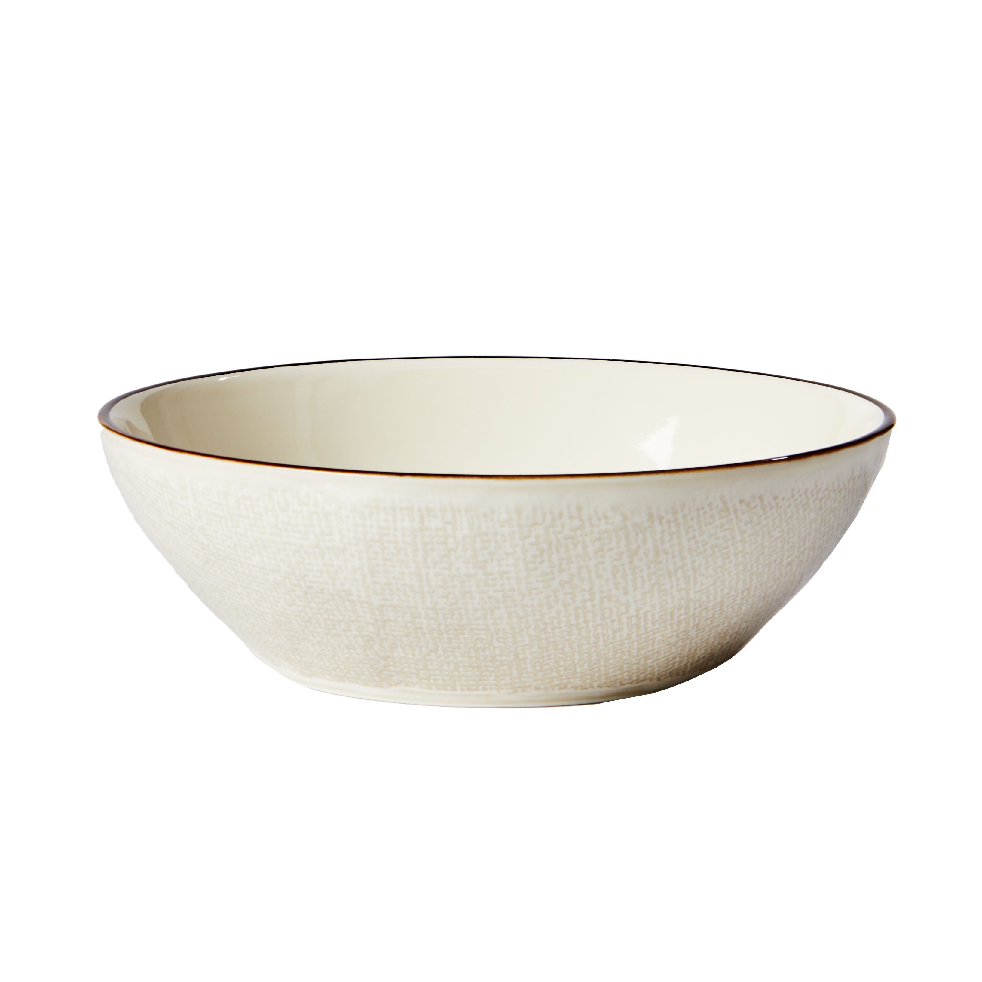 Thyme & Table Everest Ceramic Bowl Off-White with Gold Rim