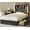Black, variant on Full Size Bed Frame with 4 Storage Drawers and 3 Tier Storage Headboard, Wooden Bed Frame Full Size with Charging Station and 3 Color- Lightbox, No Box Spring Needed,Wood