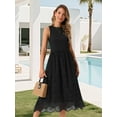 thumbnail image 3 of DARING DIVA Eyelet Sleeveless A Line Midi Tank Dress XL Black, 3 of 8