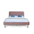 thumbnail image 4 of JERFIT Blush Gold Velvet Upholstered Full Size Bed Frame with Curved Headboard, No Box Spring Needed, Modern Platform Bed with Metal Legs, 4 of 7
