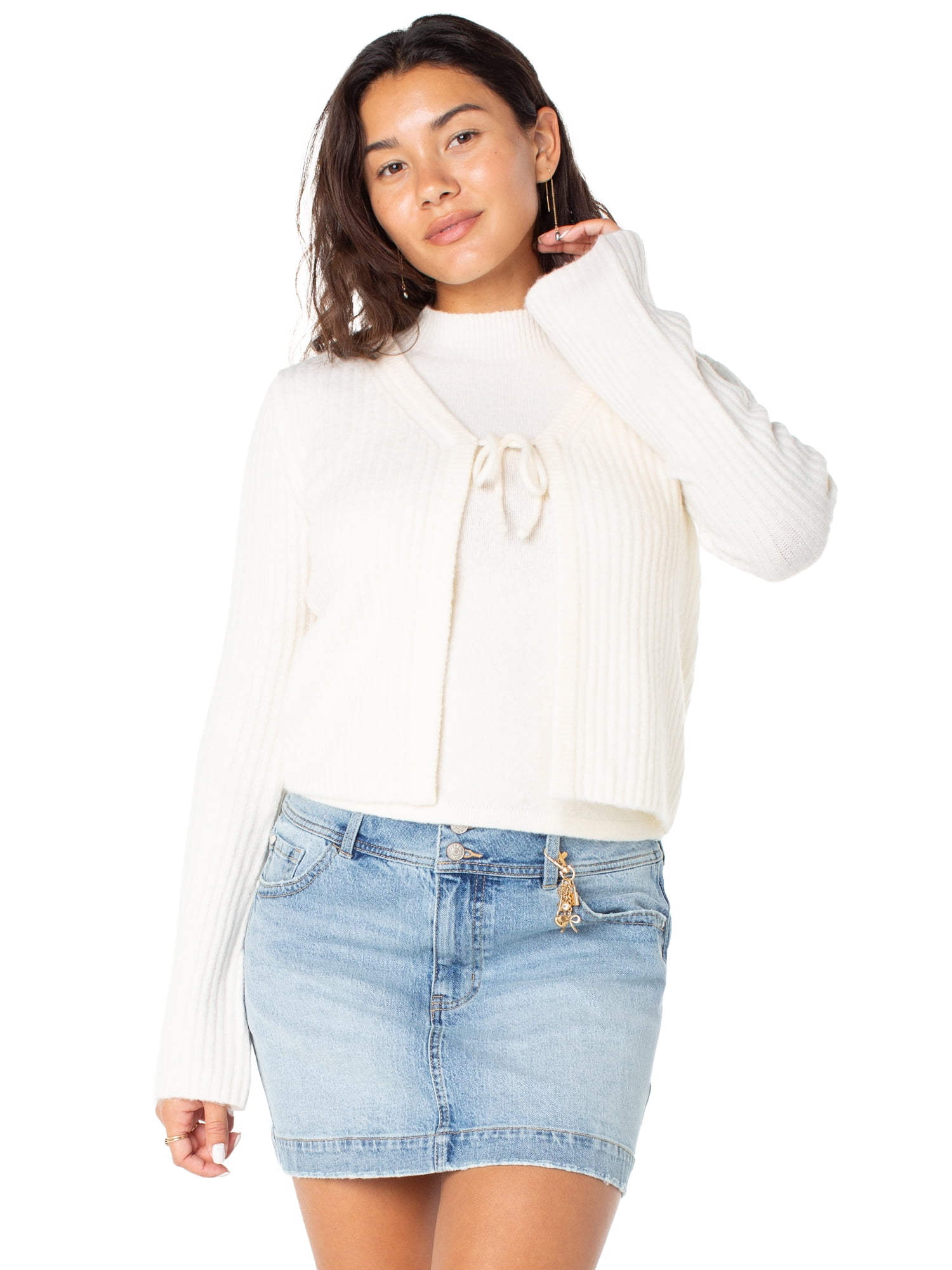 Celebrity Pink Women's 2 Piece Sweater Set Sleeveless Mockneck
