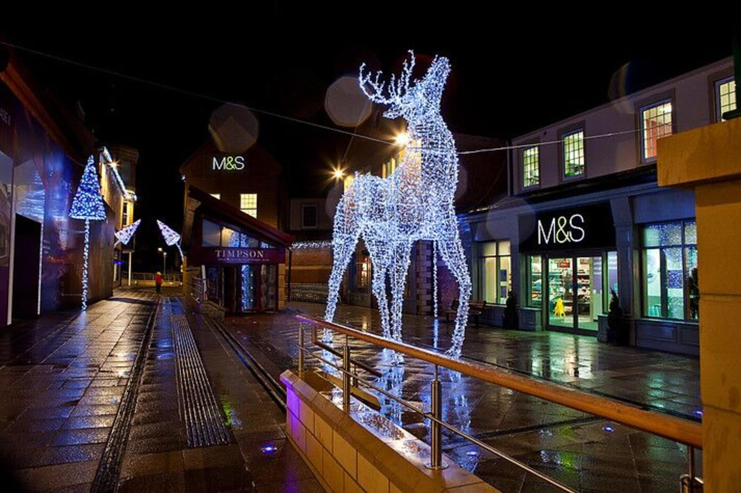 9.5' Commercial Size White Reindeer Lighted Christmas Outdoor Christmas Decorations Outdoor Commercial