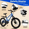 thumbnail image 6 of QEEKA 20 Inch Kids Mountain Bike，4.0"/2.125" Wide Non-Slip Tires,7-Speed with Front Suspension,Dual Disc Brakes and Steel Frame,Kids MTB Bicycle for Ages 6-12 Years Old,Blue, 6 of 11