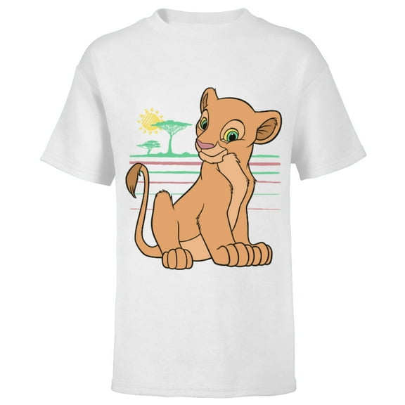 Disney The Lion King Young Nala 90s - Short Sleeve T-Shirt for Kids -Customized-White